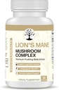 Lions Mane Mushroom Supplement - Premium Fruiting Body Extract - cu Chaga, Maitake, Shiitake, Reishi - Mood, Brain and Immune Support, Adaptogen - Non-GMO - 60 Vegan Capsule