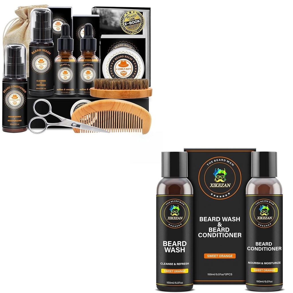 XIKEZAN Cadouri pentru bărbați w/Beard Kit și Barbă Șampon și Set balsam
