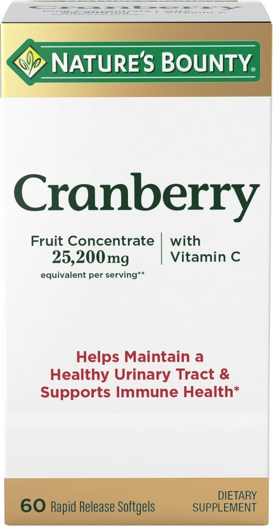 Suplimentul alimentar al afinelor de bounty al naturii, sprijină tractul urinar şi sănătatea imună, softgels, 25,200 Mg, 60 Ct