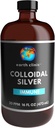 Clinica Pământ ® Argint coloidal 20 PPM, 16oz (473ml), Sticluță mare de sticlă de chihlimbar - Suport imun