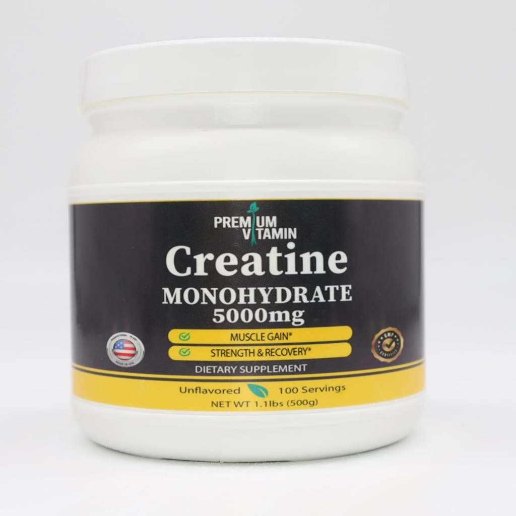 Creatin monohidrat pulbere - Musculare Gain & Recovery - Pure Creatin pulbere - 5g per scoop - 5000 mg per servire - Creatine Supplement for Men & Women - 500 Grams