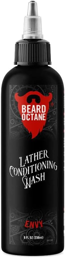 Beard Octane: Envy Beard Wash - 8 oz Shampoo pentru Soft, Barba hidratată cu Shea Butter & Jojoba - Made in USA