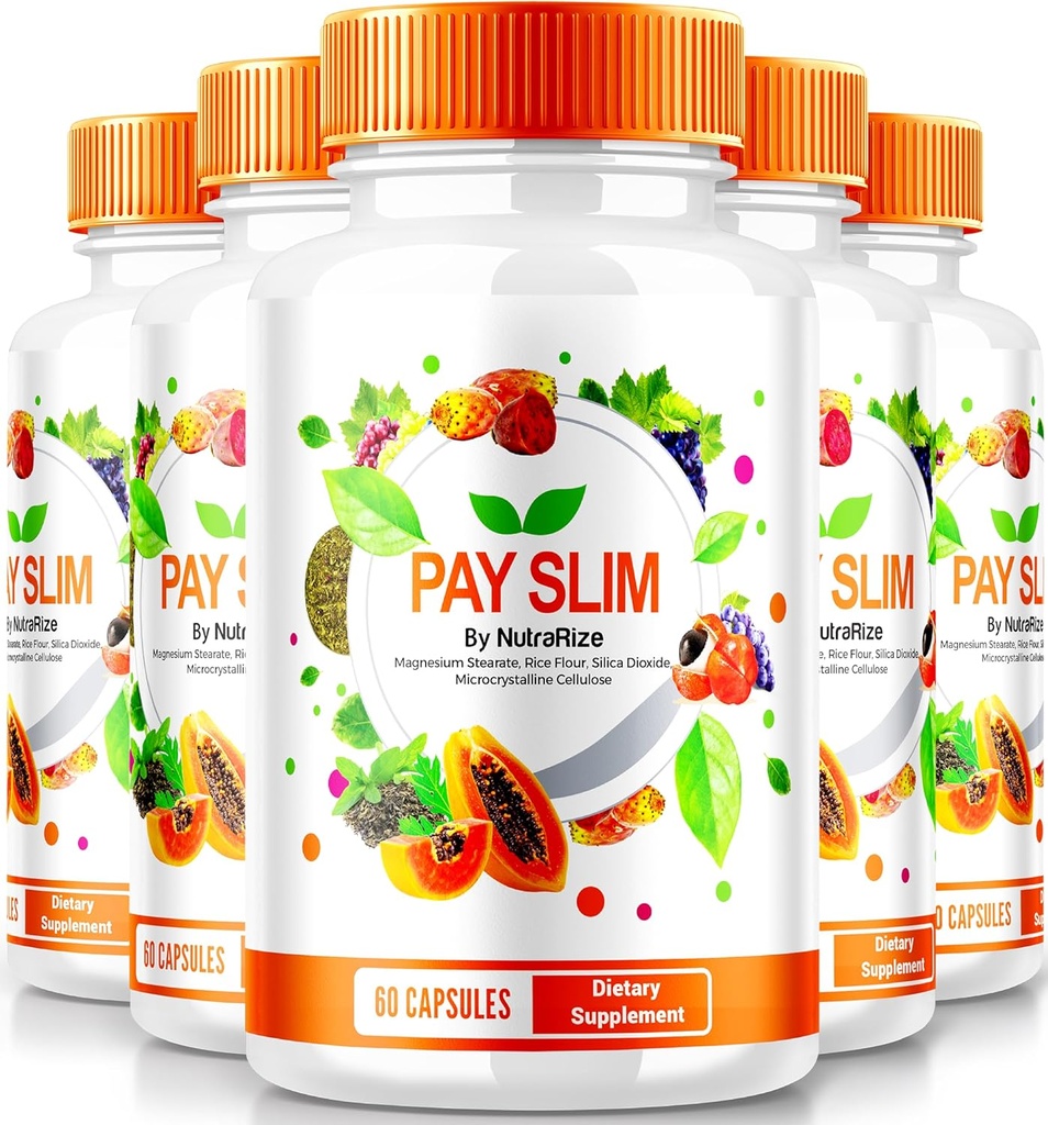 NutraRize (5 ambalaj) Pay capsule slim, PaySlim All-Natural Supliment pentru pierderea in greutate sanatoasa, Formula Premium pentru a atinge organisme și obiective de fitness, Recenzii oficiale (300 capsule)