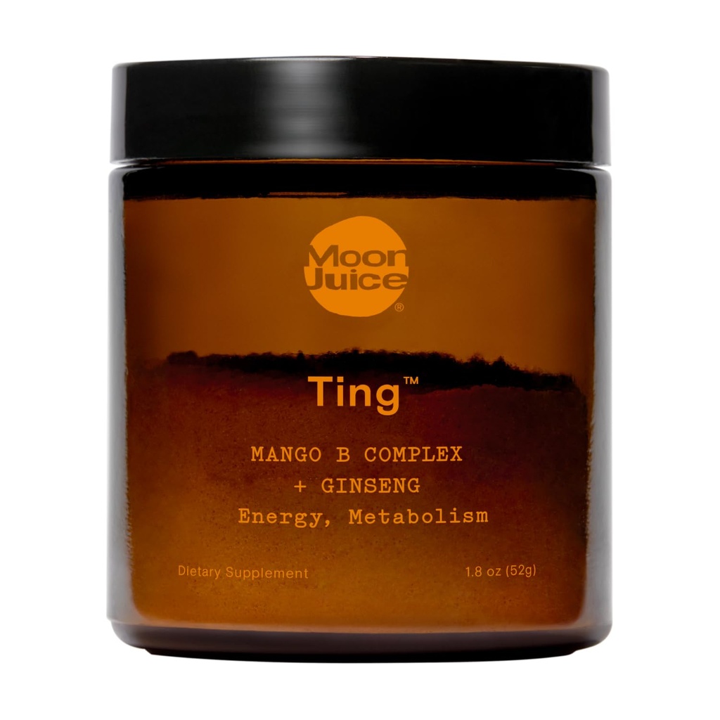 Moon Juice - Ting Mango Vitamina B Complex + Ginseng Supliment - Borcan (25 Serviri) - Cafeina Energie Libera, Metabolizare & Mood - Organic Tulsi & Guava - 3rd Party Testat - Vegan & Non OMG - 1.7oz
