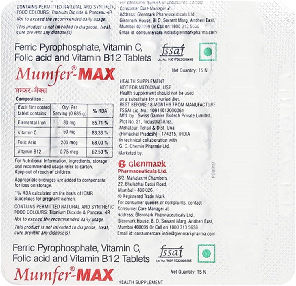 Bandă de 15 comprimate