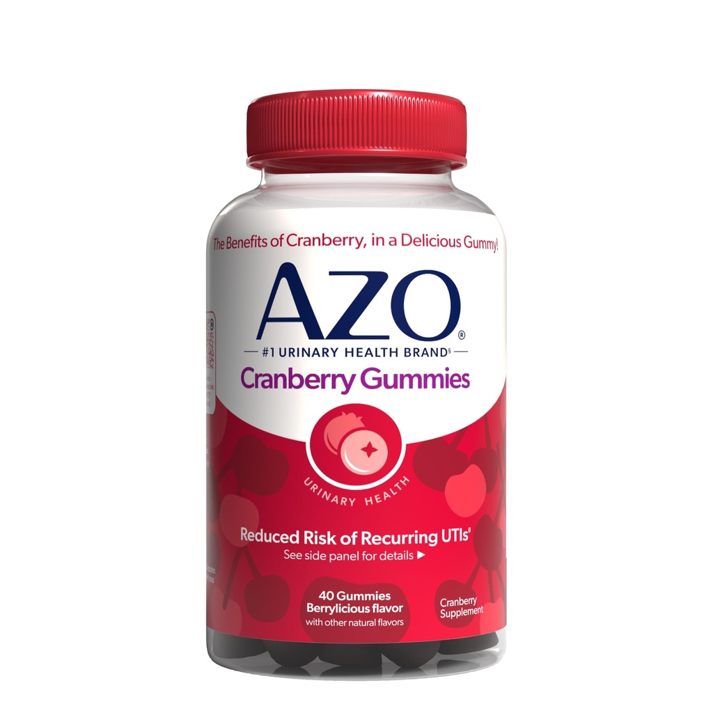AZO Cranberry tract urinar Sănătate Gume Supliment alimentar 2 Gume = sticlă Cranberry suc ajută Curățați Protejați naturale aroma delicios Gume, non-GMO, 40 Conte