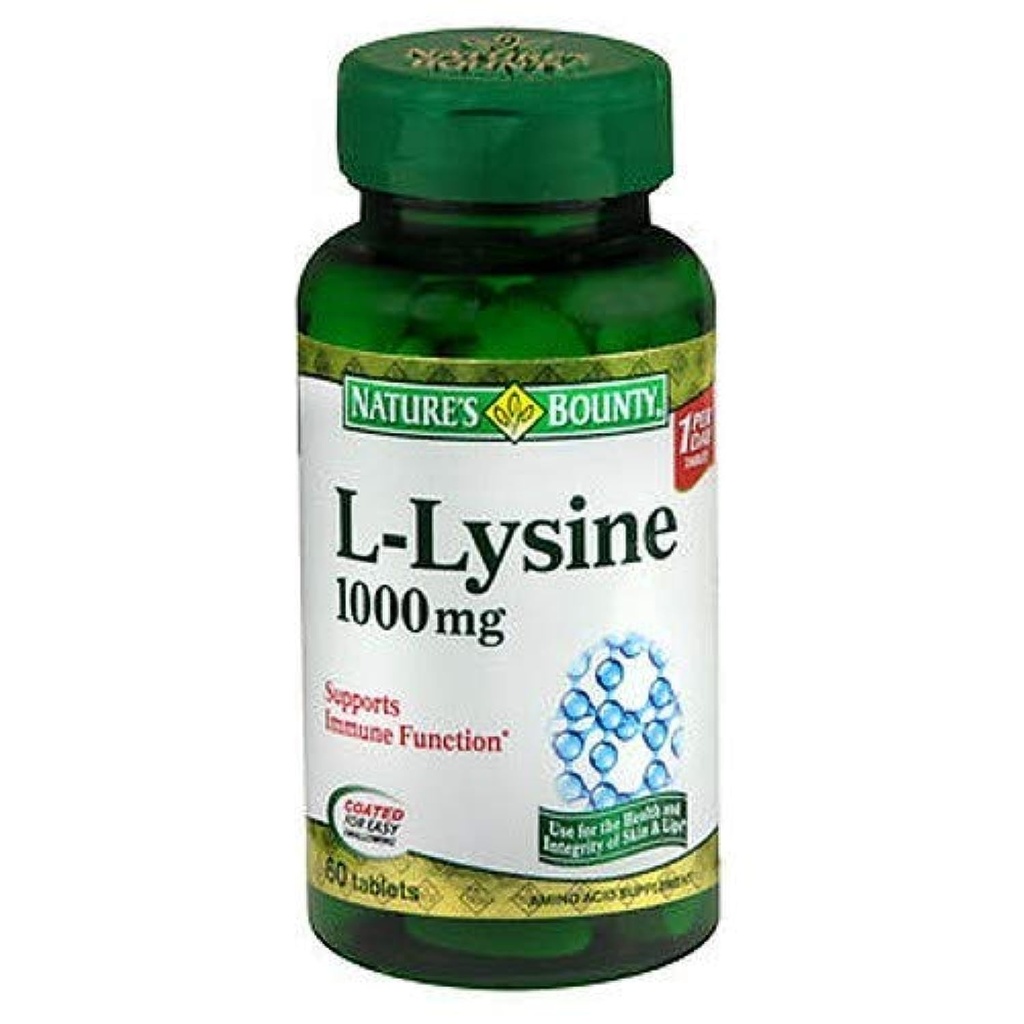 Comprimate de 1000 mg de Bounty L-Lysine 60 ea (Pachet de 12)