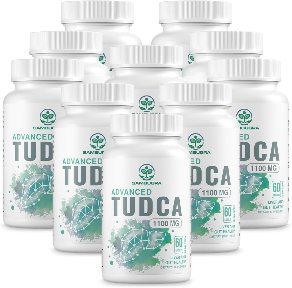 TUDCA Suplimente de ficat 1100mg, 3rd Party Testat Ultra Concentrație de sare TUDCA Supliment, Suport hepatic pentru ficat dezintoxicare și reparare, 600 capsule