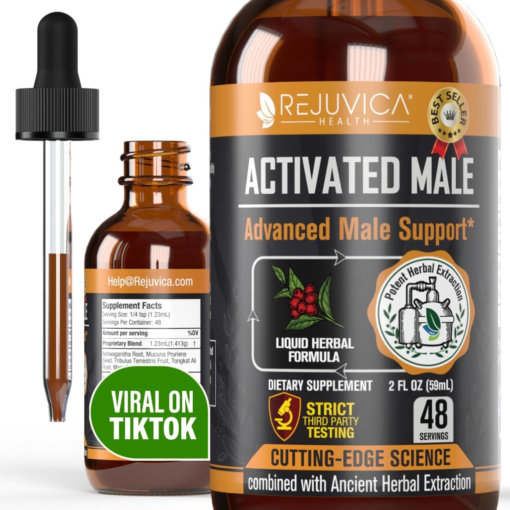 Rejuvica Health Activat Barbat - Avansat Barbat libidou Suport Tinctura - îmbunătăţit Livrare lichid pentru o mai bună absorbţie - Ashwagandha, Mucuna, Tongkat Ali, Tribulus & More!
