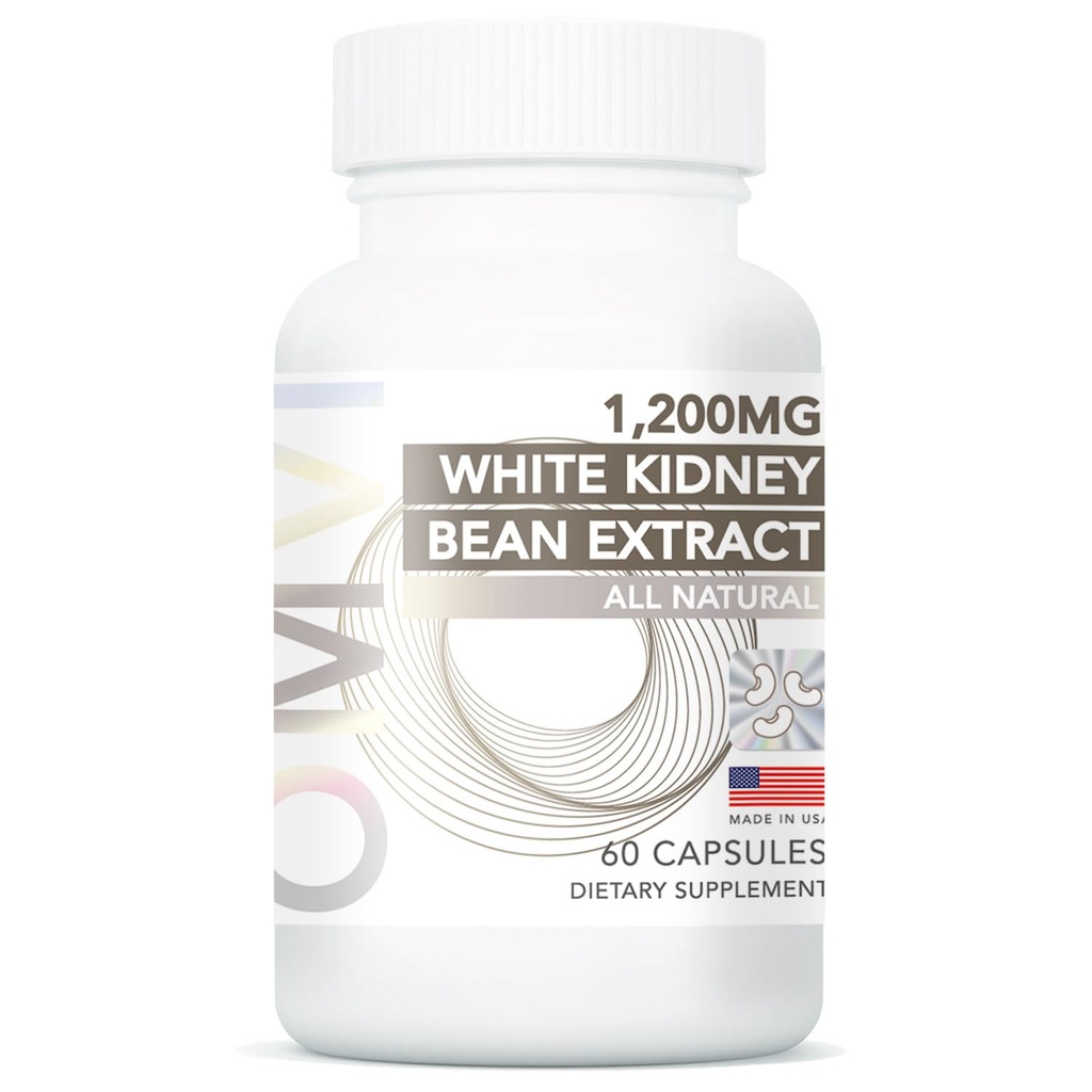 Formule Omvi, Supliment de sprijin pentru rinichi, extract de fasole alba 1200 mg, Curatare renala pentru barbati si femei, Suport pentru sanatatea normala de tract urinar, 60Capsule