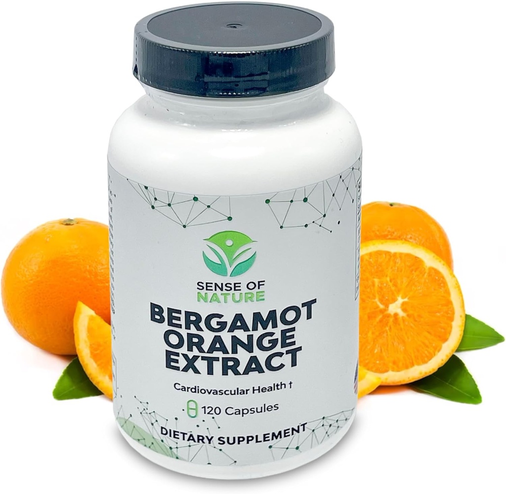 Extract de Bergamot 1000mg - Supliment de extract organic Bergamot Orange pentru inima, Suport Sistem imunitar, si imbatranire sanatoasa - capsule pure, Vegan Bergamot