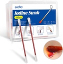 Svaha Povide Iod Swabsticks - 250 Sticks individuale înfăşurate, soluţie de iod eliberat atunci când s-a rupt, fără uscare, perfect pentru îngrijirea rănilor, truse de prim ajutor, călătorie şi utilizare exterioară
