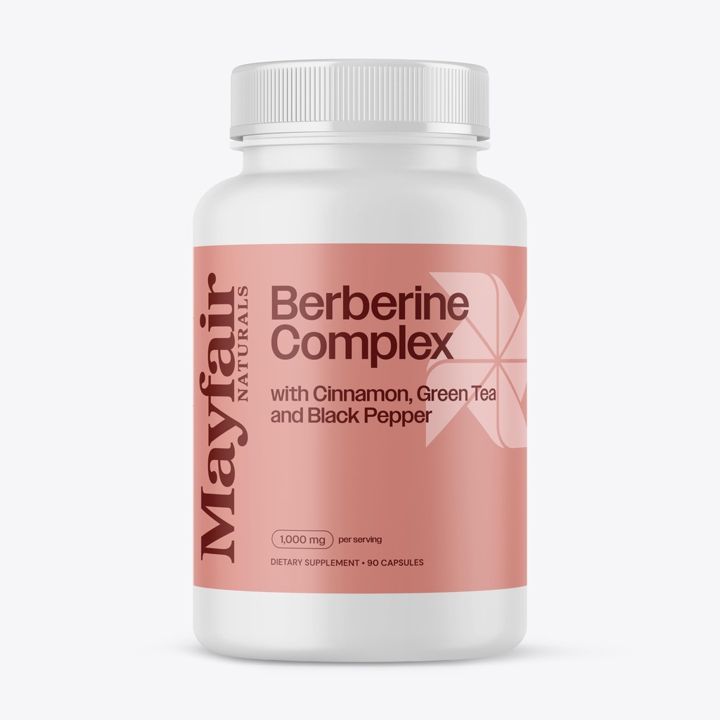 Berberine Complex Supliment, cu scorțișoară, ceai verde, și Black Pepper 90 capsule