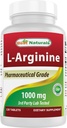 (Noua formulă îmbunătățită) Cele mai bune naturale L-Arginină 1000 mg 120 comprimate - grad farmaceutic L Arginina Supliment promovează Sinteza oxid de azot