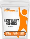 BulkSupplements.com Cetone de zmeură pulbere - supliment cetone zmeură, sursă antioxidant - pentru suport energetic, gluten gratuit, 500 mg pe servire, 500g (1.1 lbs) (Pachet de 1)