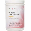 Alaya Multi Colagen Pulbere - Tipul I, II, III, V, X Hidrolized Colagen Peptides Pulbere de proteine Supliment cu MSM + GC (Vanilla)