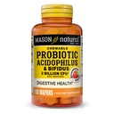 MASON NATURAL Acidbiotic cu Bifidus, 50 de zile de aprovizionare, Suporturi Digestie normala sanatoasa, Aroma de capsuni, 100 Vafe masticabile
