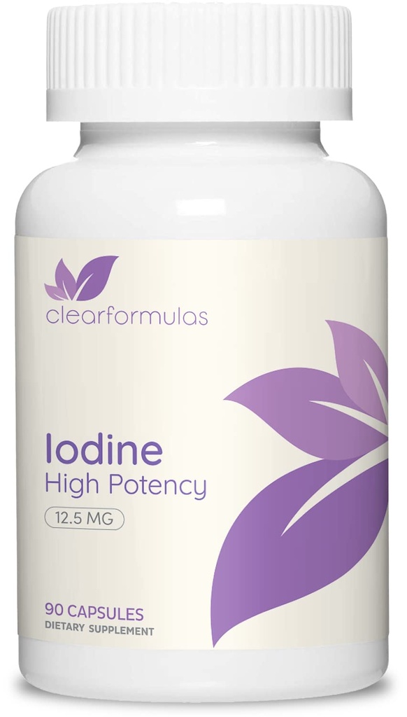 Potenţă mare Suplimentul de iod de potasiu - Iod de potasiu USP şi capsule de iod liber 12, 5 mg Blend doza de precizie - Capsule Alternative la Suplimentul Lugol pentru Energie tiroidiană & Imunitate (3 luni)