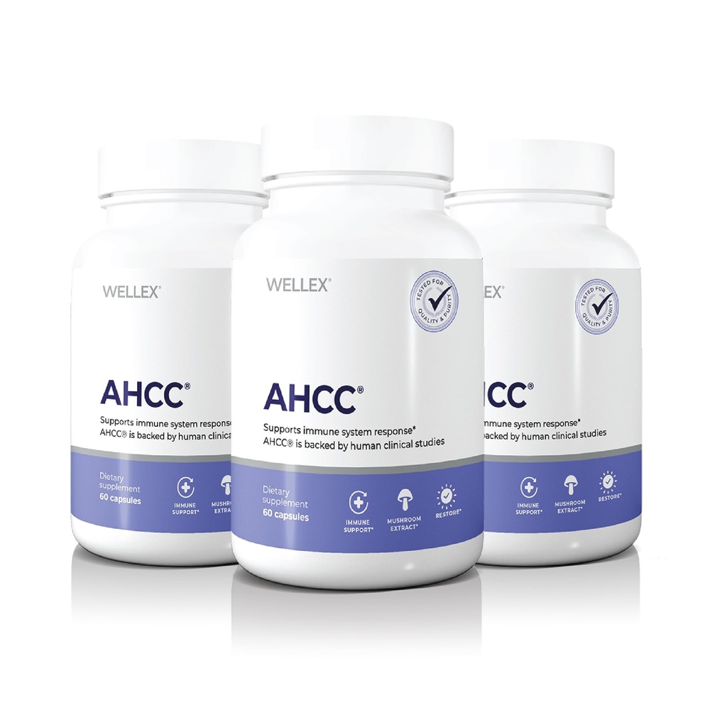 Suplimentul AHCC - Rezistenţă maximă - Extract natural de suport imun - Menţine activitatea celulelor ucigaşe naturale - 20+ Studii de cercetare umană - 60 Capsule vegetale (1 ambalaj)