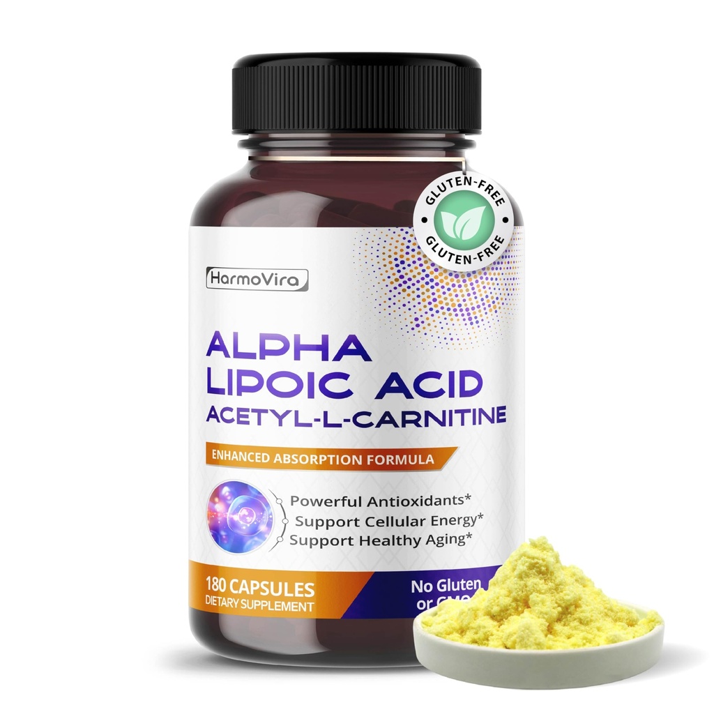 Alpha Acid lipoic Acetil-L-Carnitina - Suport Bladder Cleanse, Urinal Tract Health - 180 de zile de aprovizionare - Made in the USA