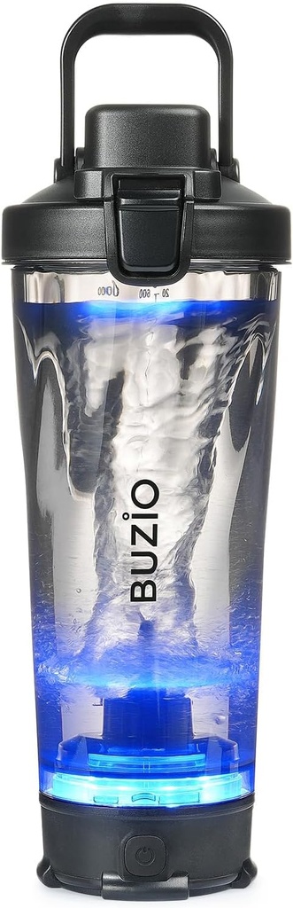 BUZIO Electric Proteina Shaker Sticla, 24 oz Shake Blender sticla, USB sticle reîncărcabile Blender pentru proteine Mixes Shaker Cupe, Portable Sport sticle mari de apă realizate cu Tritan, negru