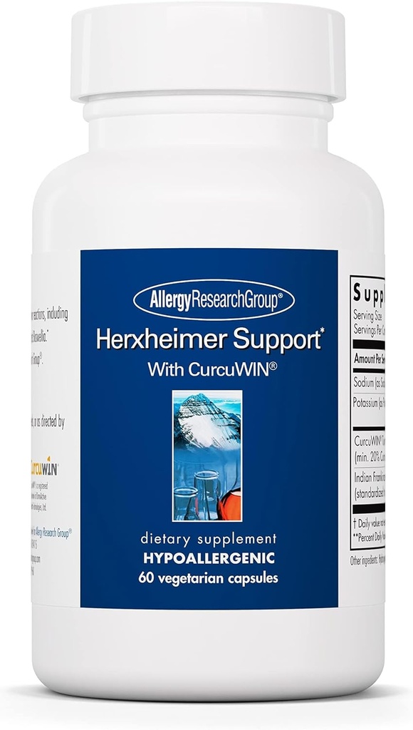 Grupul de cercetare pentru alergii Herxheimer - Supliment Turmeric Boswellia cu CurcuWIN, Curcuminoide și extract Boswellia pur pentru femei & Men, Detoxifiere și Curățenie - 60 capsule vegetariene