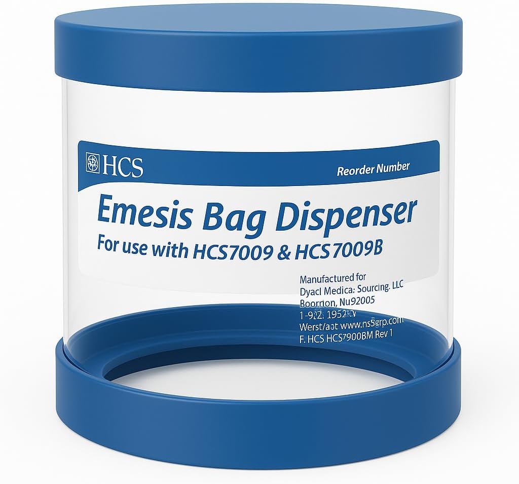 HCS Emesis Bags Dispenser - Zid Montat, Ține 24 HCS Vomit Bags de unică folosință (Not Inclus) - Include ancore și șuruburi
