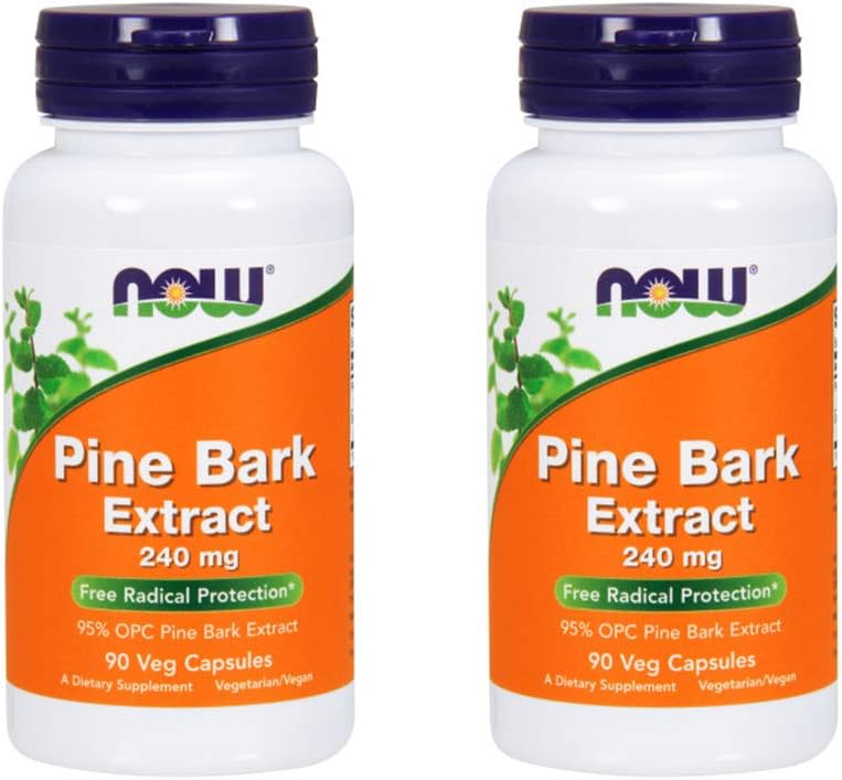 NOW Foods Pine Bark Extract 240 mg, 90 Vegetable Capsule (2 Pack)