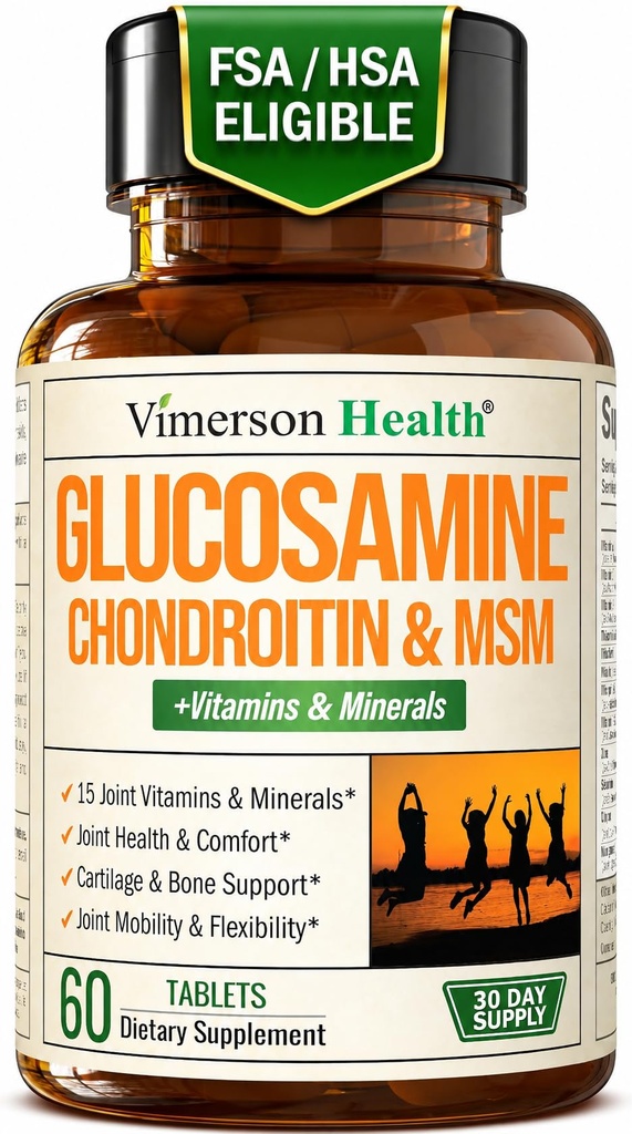 Glucosamină Chondroitin MSM Suplimente comune avansate pentru bărbați și femei w/Glucosamine sulfate 1000mg, Chondroitin sulfate & MSM, vitamina B12 și mai mult pentru sănătatea comună 