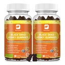 (2 Pack) Black Seed Oil Sea Moss Gummies cu Ashwagandha, Brodock Root, Linden Honey, Elderberry, Turmeric, Vitamina C, D3 & Zinc - Sprijină imunitatea, articulații, Digestion, Hair & Skin, Vegan Gummies 120