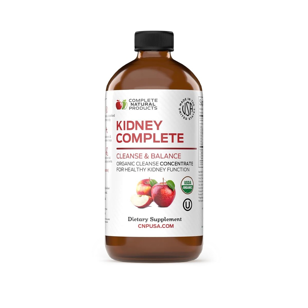 Rinichi Natural complet - supliment alimentar lichid pentru suport renal, Cleanse, și dezintoxicare cu Oțet de cidru de mere, Lemon, Chanca organic Piedra, Sfeclă, Acid citric, Vitamina C, & More - 12oz