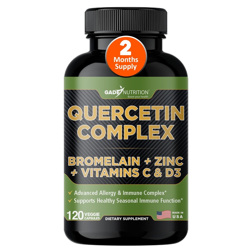 Gade Nutrition Organic Quercetin cu Bromelain Vitamina C și Psihologie 
