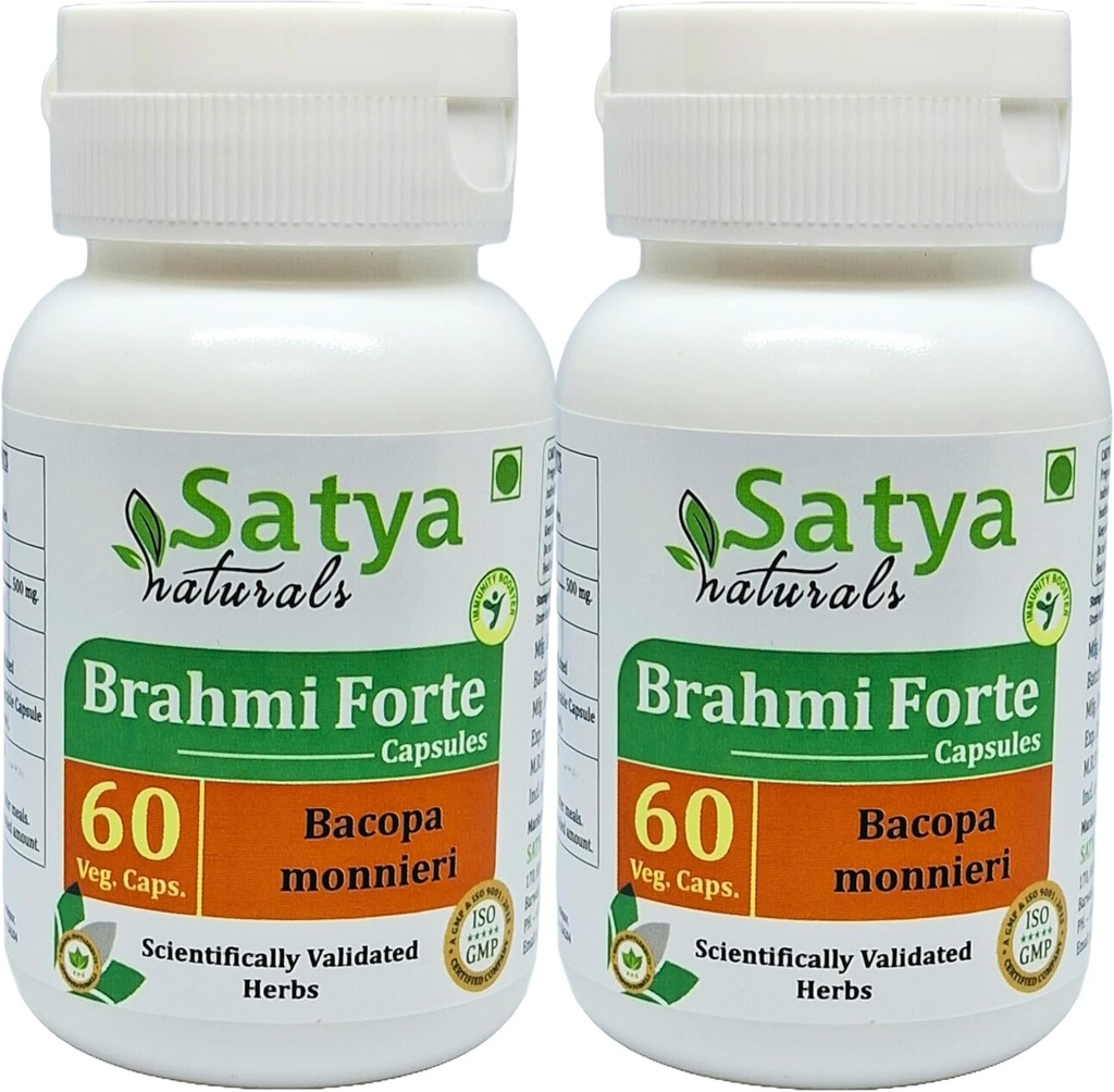 Brahmi Forte Capsules 500 mg. 60 Veg. Capsule Brahmi (Bacopa Monnieri) Extract capsule pentru bărbaţi şi femei 