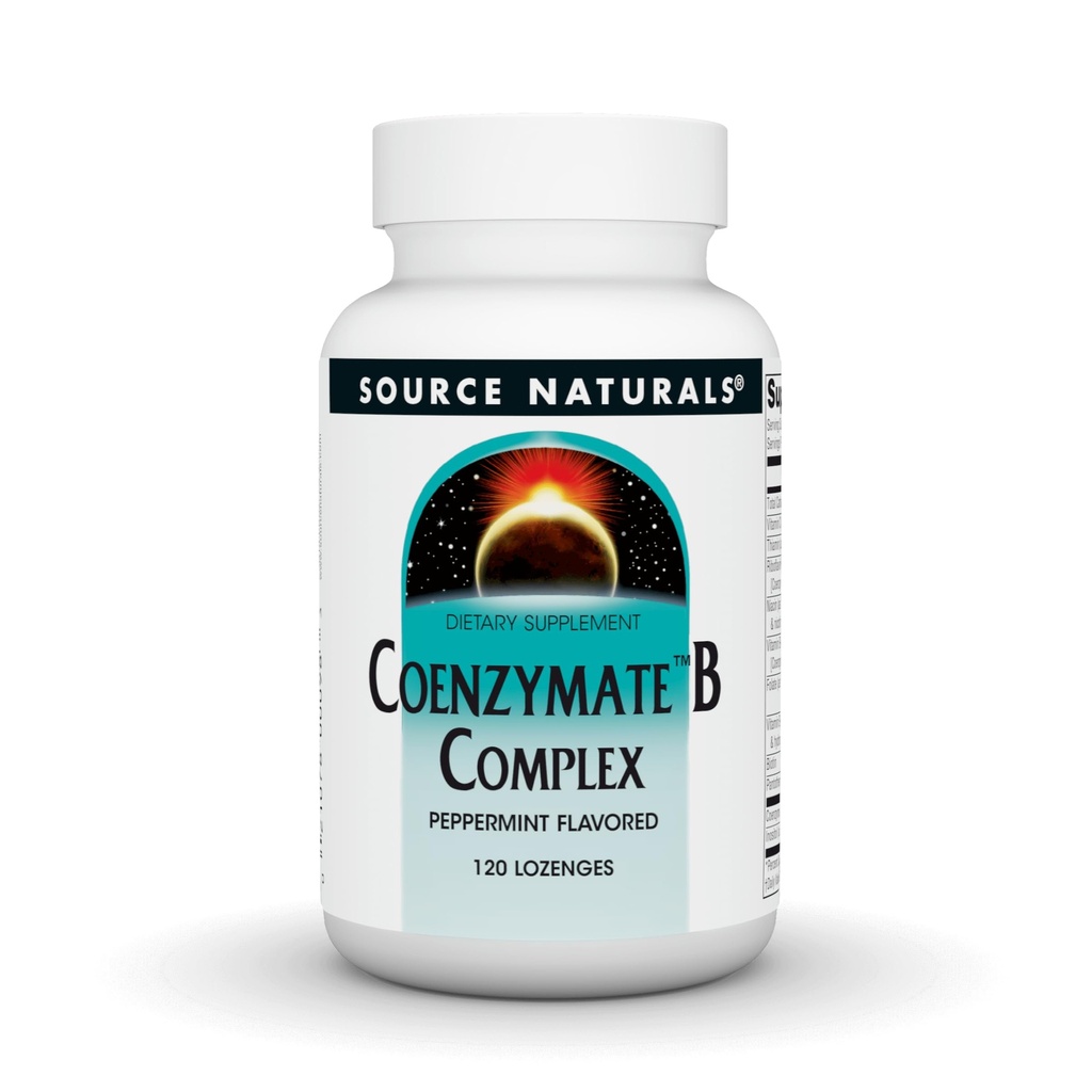 Sursa Naturals Coenzimate B Complex - Aroma de menta care se topeste in gura - B Vitamine - 120 Lozenge