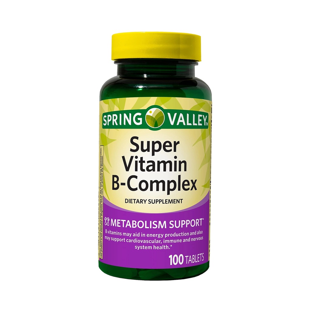 ikj Super Vitamina B- Complex comprimate Supliment alimentar, 100 Conte