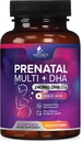 Vitamine prenatale cu acid folic & DHA, suport pentru dezvoltarea creierului fetal cu Folate & Omega 3, multivitamine prenatale pentru femei, vitamina A, C, D, B6, B12 & Fier, Suplimentul pentru sarcină - 60 Softgels