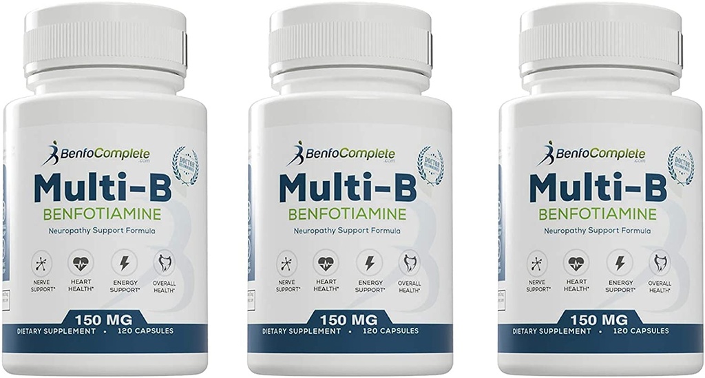 Benfotiamină Multi-B Neuropatie Formula de suport nutriţional de Neuropatie - 360 capsule - Pachet de 3 flacoane