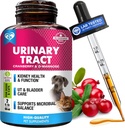 Cat & Dog Infectie tract urinara Tratament & Natural UTI Medicina Cranberry & D-Mannose -Kidney+Bladder Suport - Cel mai bun Incontinenta, pietre vezica - Pet Renal Health & Care