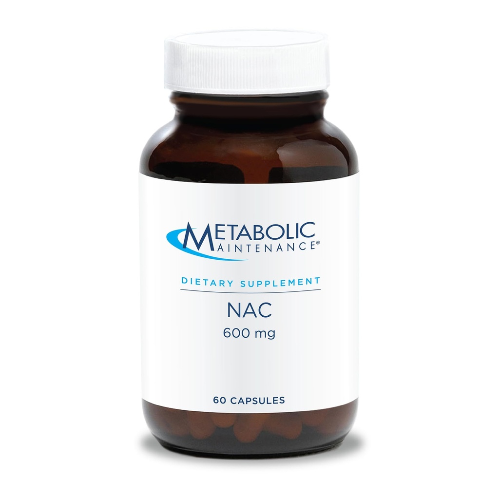 Întreţinere metabolică NAC 600 mg capsule - N-Acetyl Cysteine 600 mg Supliment pentru suport hepatic şi imun - Antioxidant Defense pentru bărbaţi şi femei 50+ - 60 capsule