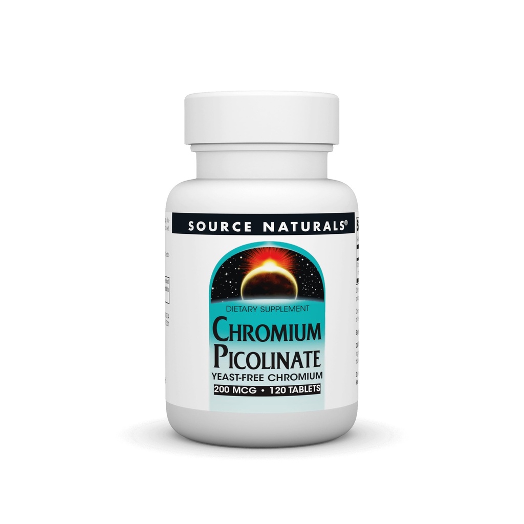 Sursa Naturals Crom Picolinat 200 Mgg Tablet, 120 Conte