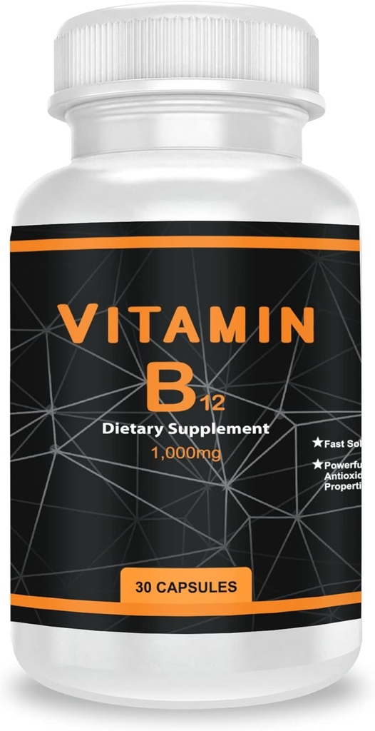 QEI Vitamina B12 1000mg, susţine metabolismul energetic şi menţinerea sistemului nervos, Suplimentul de vitamine, 30 capsule