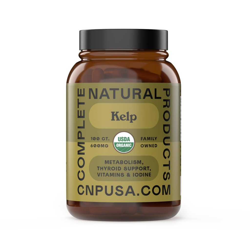Produse naturale complete de mare crud Kelp pulbere Supliment - 600 mg capsule 100 pastile Pudrate Seaweed crud și supliment de sprijin tiroidian
