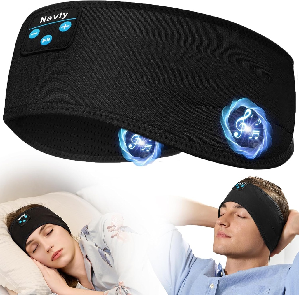 Căști Navly Sleep, 10Hrs Sports Headband cu căști moi confortabile, căști Banda de cap cu Ultra-Thin HD Stereo Speakers Perfect pentru antrenament, Running, Yoga,Travel