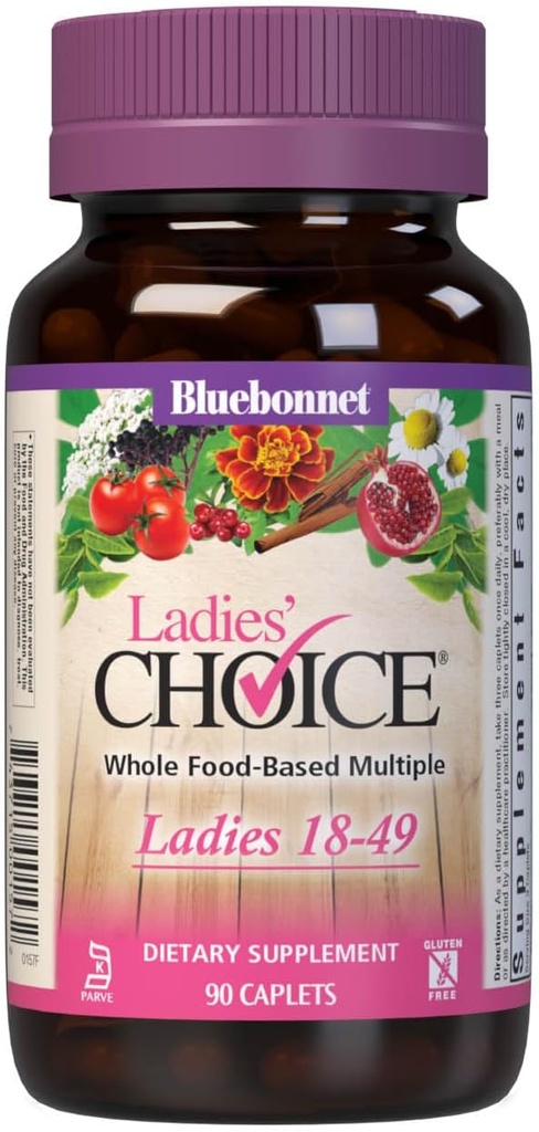 Bluebonnet Nutritie Doamnelor' Choice Whole Food-Based Multiple pentru femei 18-49, 90 Conte Purple/Pink