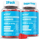 Ashwagandha Gummies, Magneziu Glycinate Gummies 2000mg pentru adulți, Vitamina B6, Zinc, Rhodiola Rosea, Lemon Balm, Suport de relaxare, Natural Zzz, Brain, Muscle, Rezistenta, Energie, Zahăr gratuit