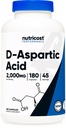 Nutricost D-Aspartic capsule (DAA) 2000 mg per servire (180 capsule) - supliment non-GMO