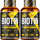 Pure Research Biotin & Colagen 60.000mcg Creşterea părului Picături lichide, Suporturi: unghii puternice, luminos piele, creşterea sănătoasă a părului, mai multă absorbţie decât capsule şi pastile (4Fl Oz)