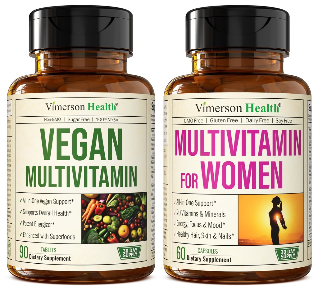 Vimerson Health Vegan Multivitamine pentru Vegas și Vegetarians & Multivitamine pentru femei