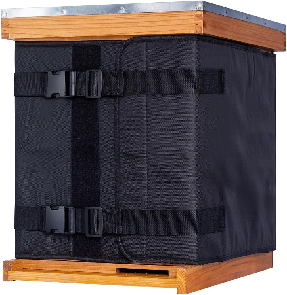 Bee Winter Bee Hive Wrap pentru 10 și 8 Beehive Frame, 600D Oxford Cloth Adjustable Beehive Wrap pentru 2 cutii stup adânc, impermeabil, rezistent la vânt, ușor, Reutilizabil, 76.8" x 18.1"