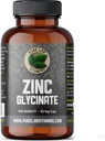 Glicinat de zinc 23 mg Supliment - 60 Capace Vegane de vitamine pure de laborator - Aminoacid sare pentru piele sanatoasa si unghii - Suporturi Sistemul imunitar, prostata, viziune - Made in Canada